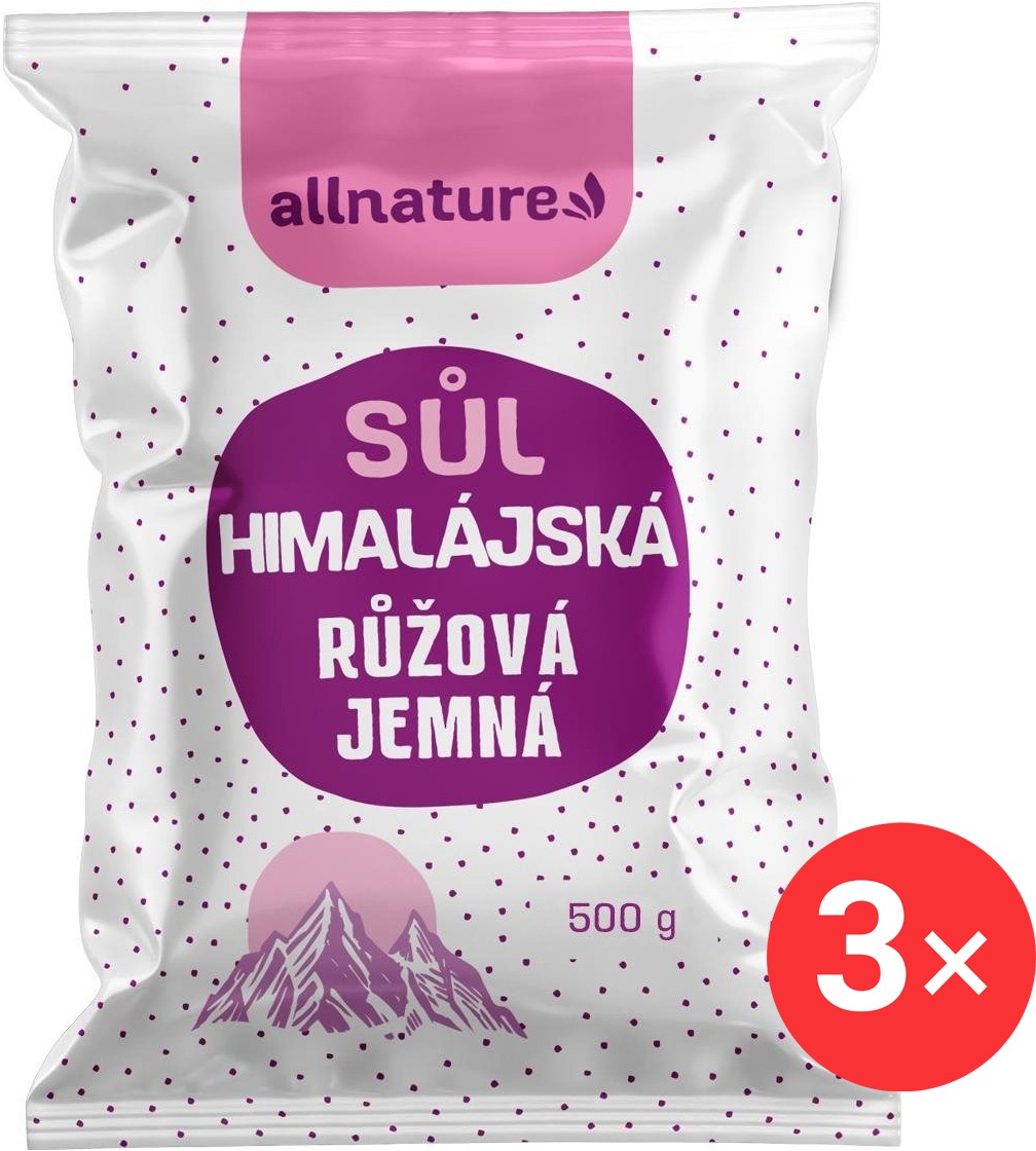 Allnature Himalájska soľ ružová 3× 500 g