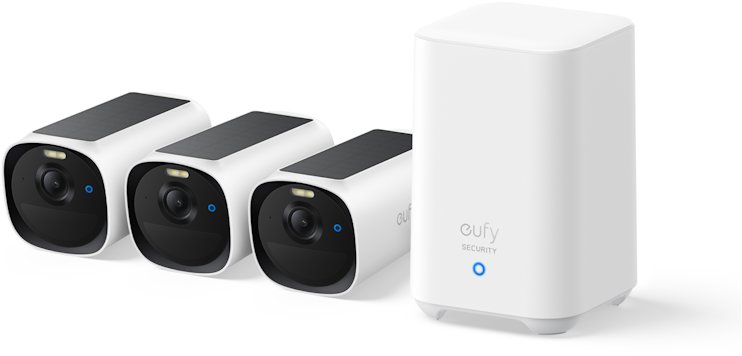 Eufy E40 (sada 3 ks + jednotka HomeBase 3) 2K biely