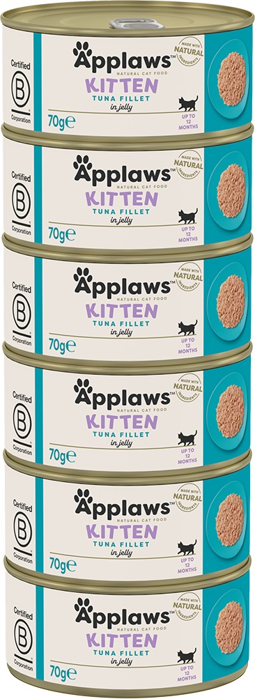 Applaws konzerva Kitten Tuniak v želé pre mačiatka 6× 70 g