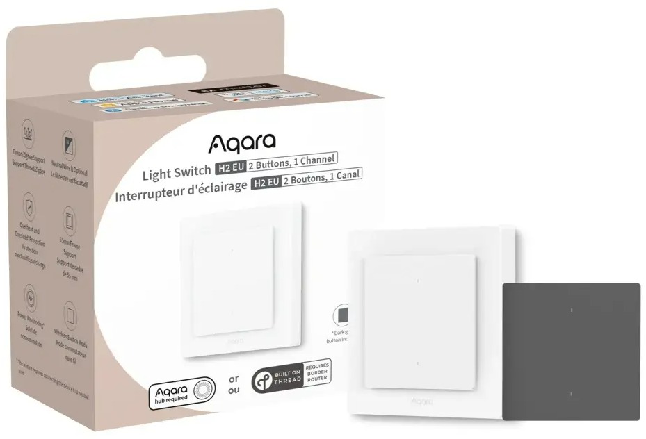AQARA Light Switch H2 EU 2 Buttons, 1 Channel (WS-K07D)