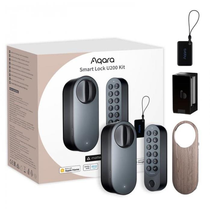 AQARA Smart Lock U200 Kit (Rev 2025), čierny