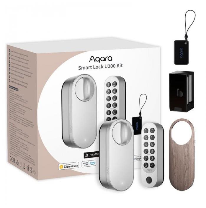 AQARA Smart Lock U200 Kit (Rev 2025), strieborný