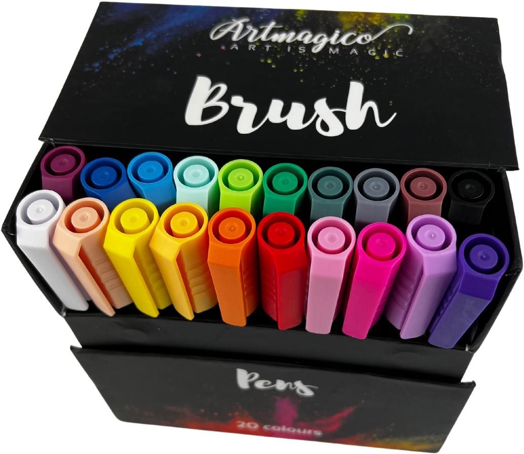 Artmagico Brush pens 20 ks základných farieb