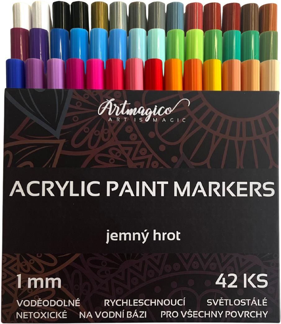 Artmagico Akrylový popisovač s jemným hrotom (1 mm) 42 ks
