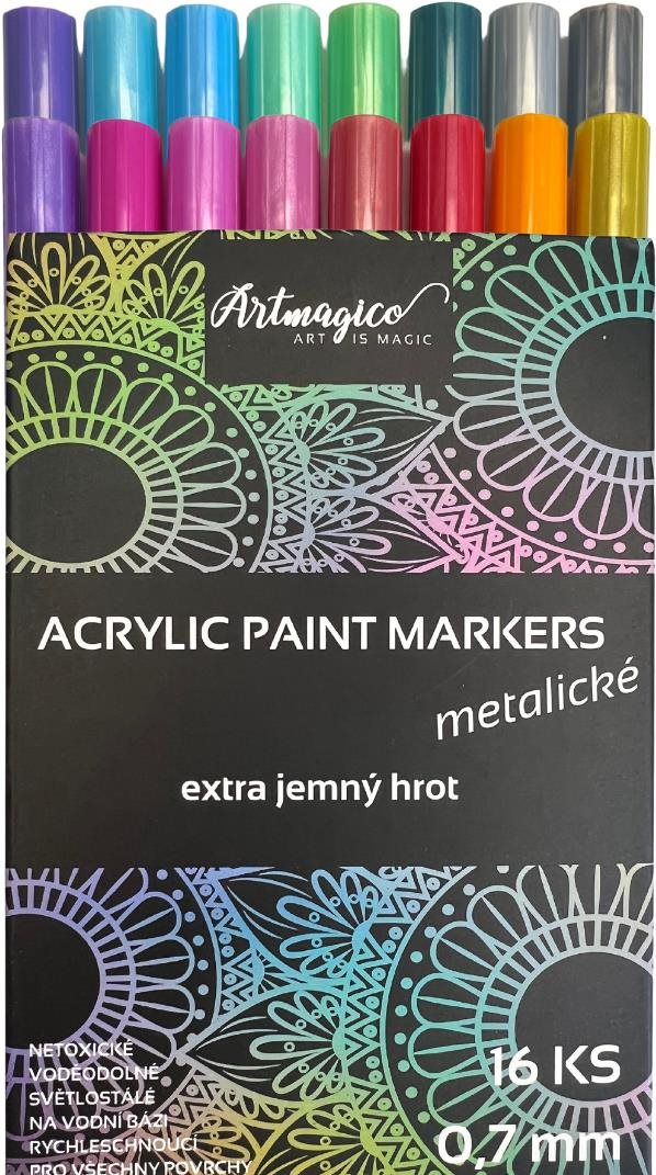 Artmagico Akrylový popisovač s extra jemným hrotom metalický