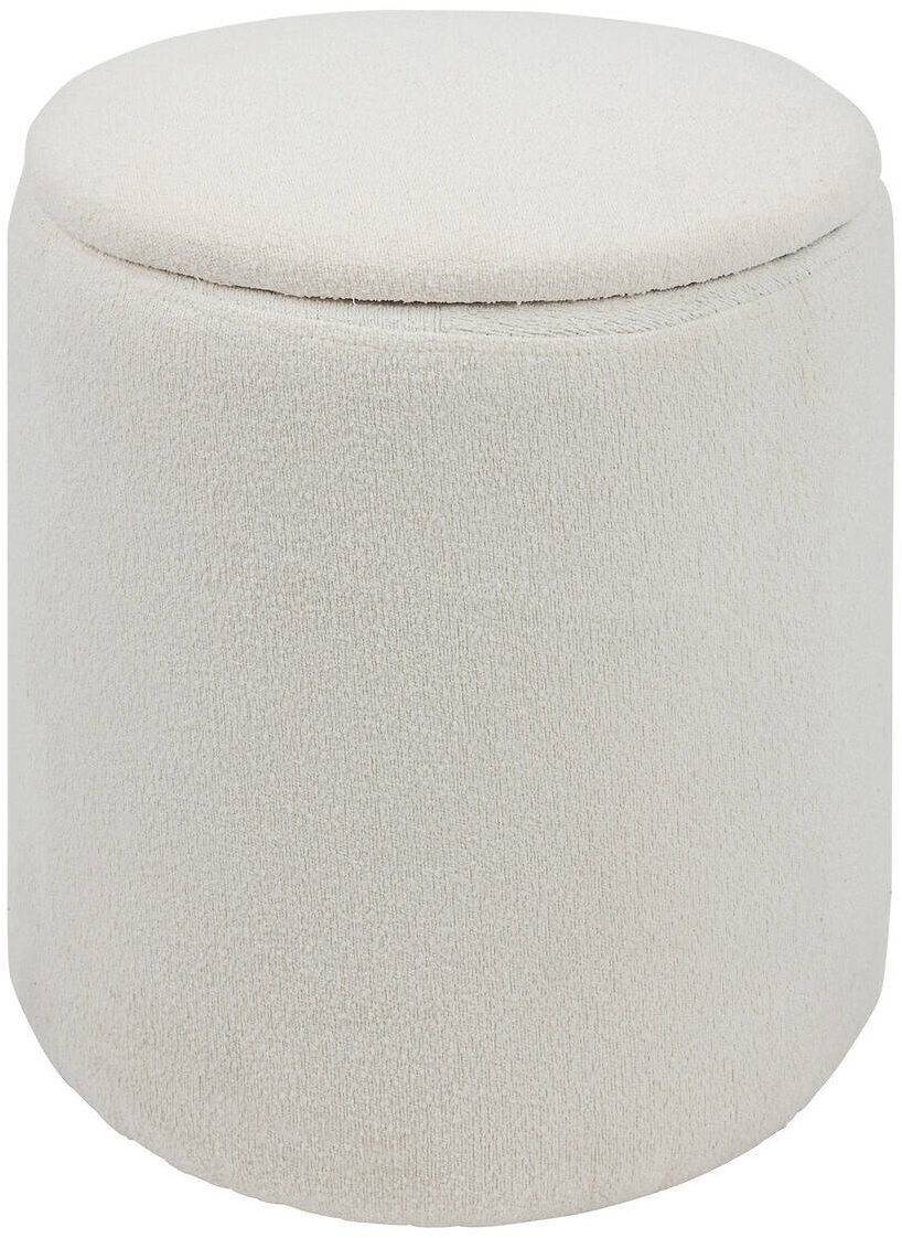 Atmosphera Puf KAYDI bouclé, průměr 35 cm, bílý