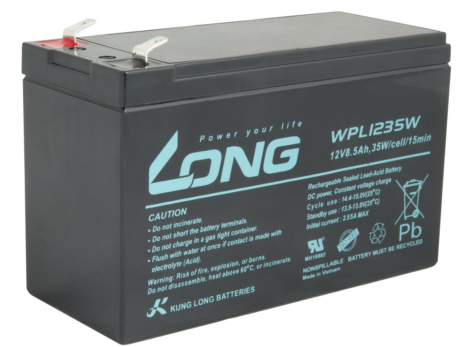 Long batéria 12 V 8,5 Ah F2 HighRate LongLife 9 rokov (WPL1235W)