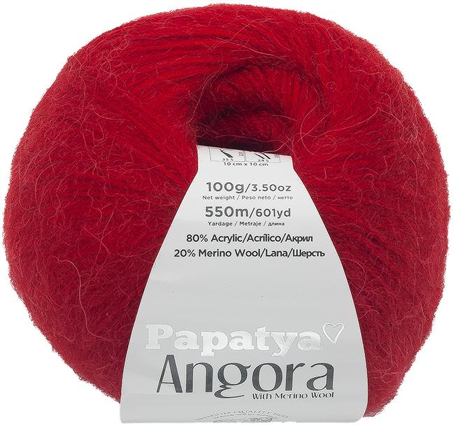 Bellatex Angora Merino Papatya 100g, 3080 červená