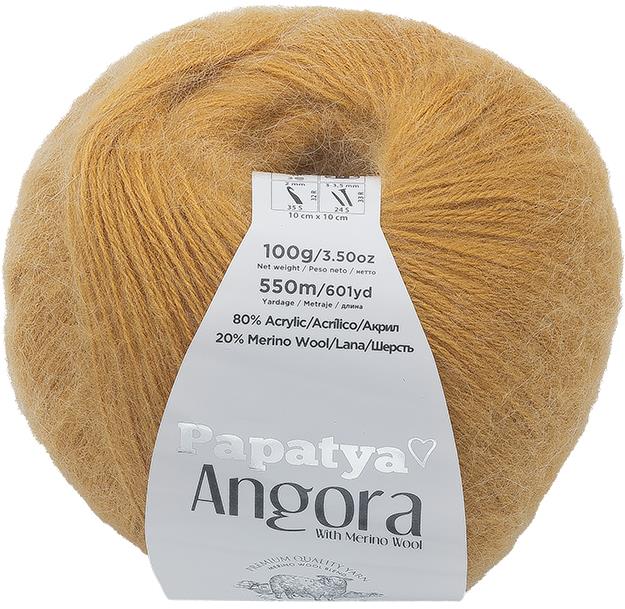 Bellatex Angora Merino Papatya 100g, 8740 horčicová