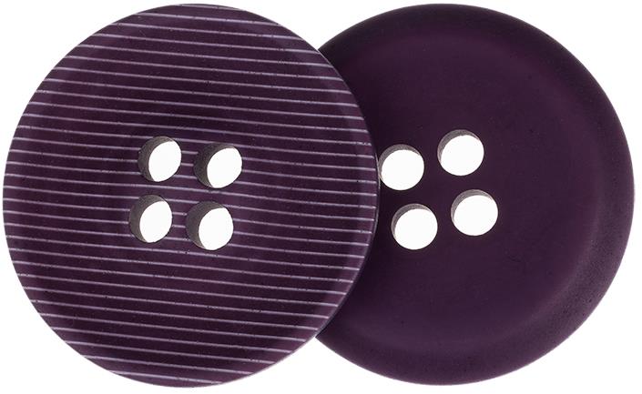 Knoflíky Žirovnice Gombík 3,5 cm fialovobiely prúžok, 365353, súprava 3 ks
