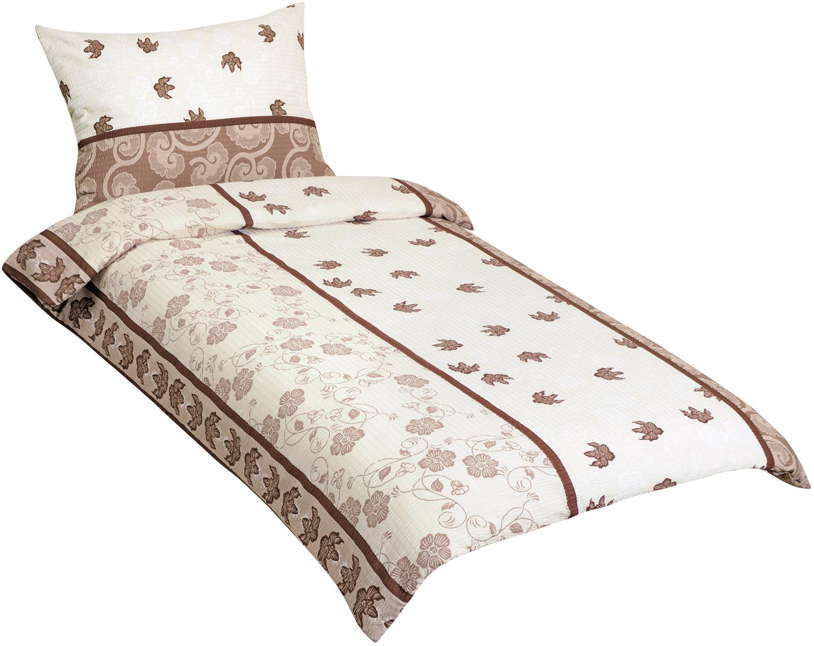 BELLATEX krepové obliečky 80/310, hnedý list, 140 × 220, 70 × 90