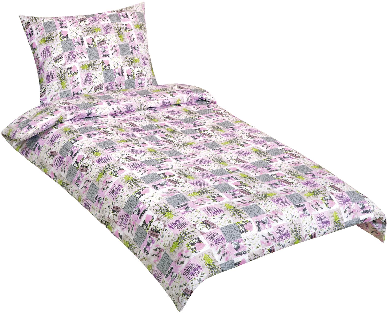 BELLATEX bavlnené obliečky 90/143, patchwork lila, 140 × 200, 70 × 90