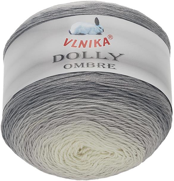 VLNIKA Dolly Ombre 250 g, 313 sivá, biela