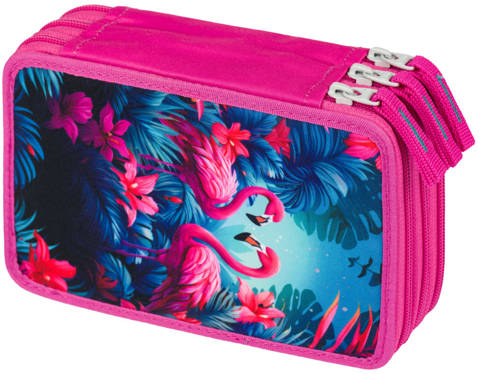 BAAGL Školský peračník trojposchodový Plameniaky