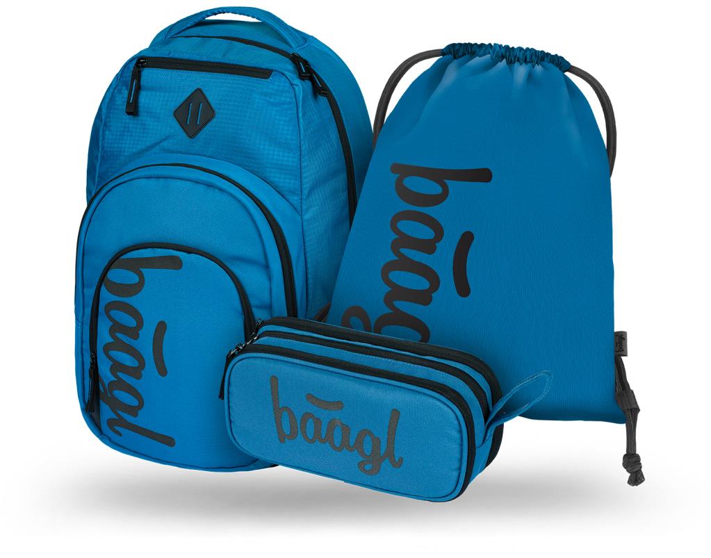 BAAGL 3 Set Coolmate Ocean Blue: batoh, peračník, vrecko