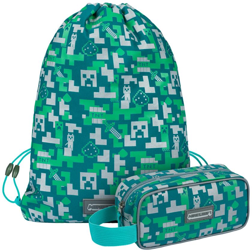 BAAGL MINECRAFT 2 SET Silver Creeper: peračník, vrecko