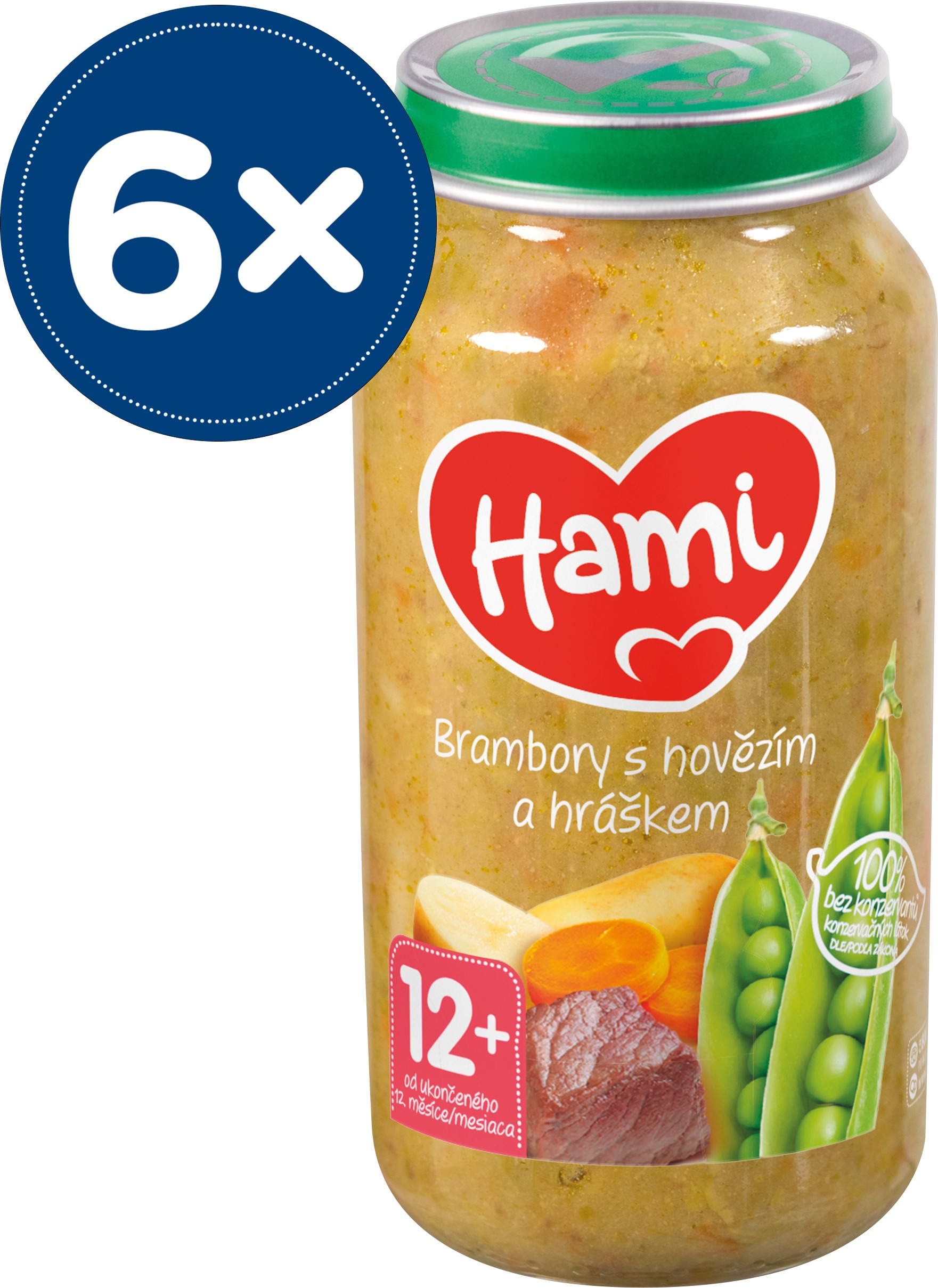 Hami Zemiaky s hovädzím a hráškom 6× 250 g
