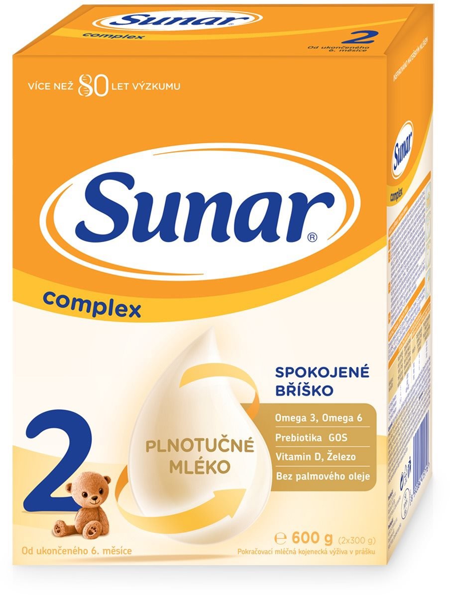 Sunar Complex 2 pokračovacie dojčenské mlieko, 6× 600 g