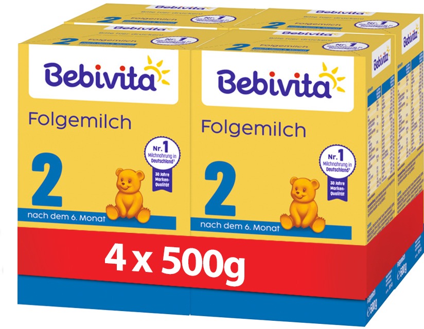 BEBIVITA 2 Pokračovacia dojčenská výživa 6m+ 4× 500 g