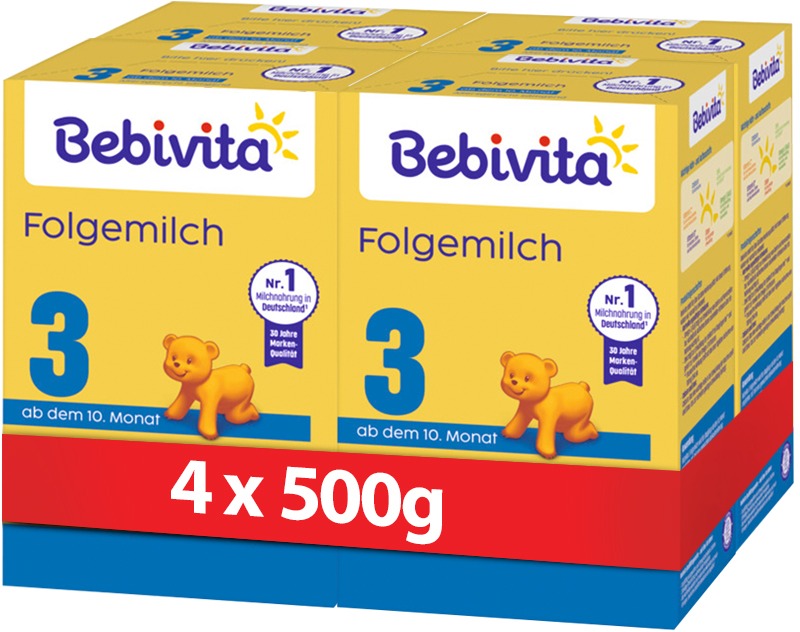BEBIVITA 3 Pokračovacia dojčenská výživa 9m+ 4× 500 g