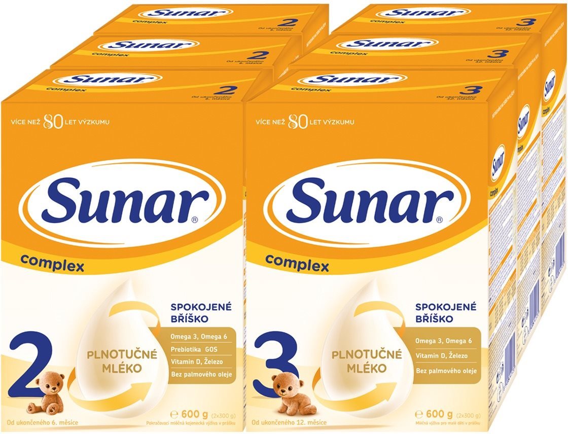 Sunar Complex 2 (3× 600 g) a Sunar Complex 3 (3× 600 g)