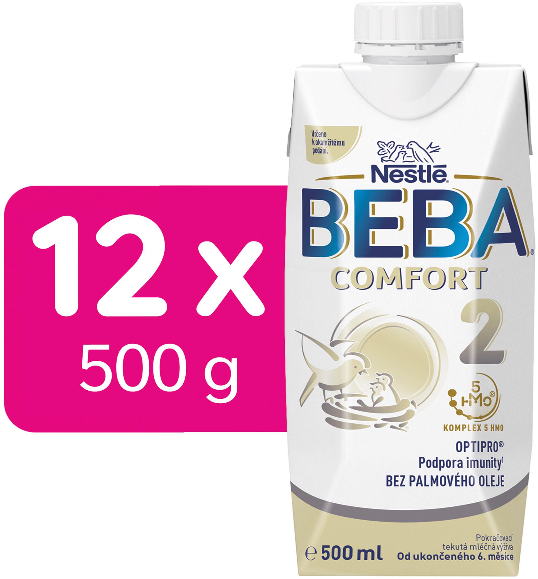 BEBA COMFORT 2, 5 HMO, tekuté pokračovacie mlieko, 12× 500 ml