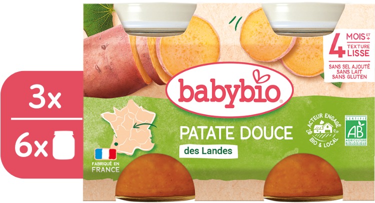 BABYBIO Sladké zemiaky 3× (2× 130 g)