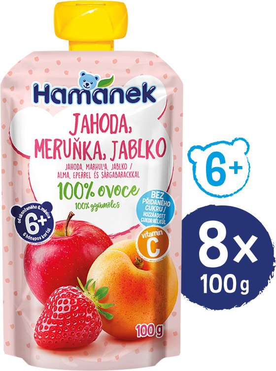 HAMÁNEK Jahoda a marhuľa 8× 100 g