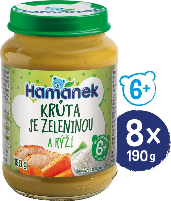 HAMÁNEK Morka so zeleninou a ryžou 8 × 190 g