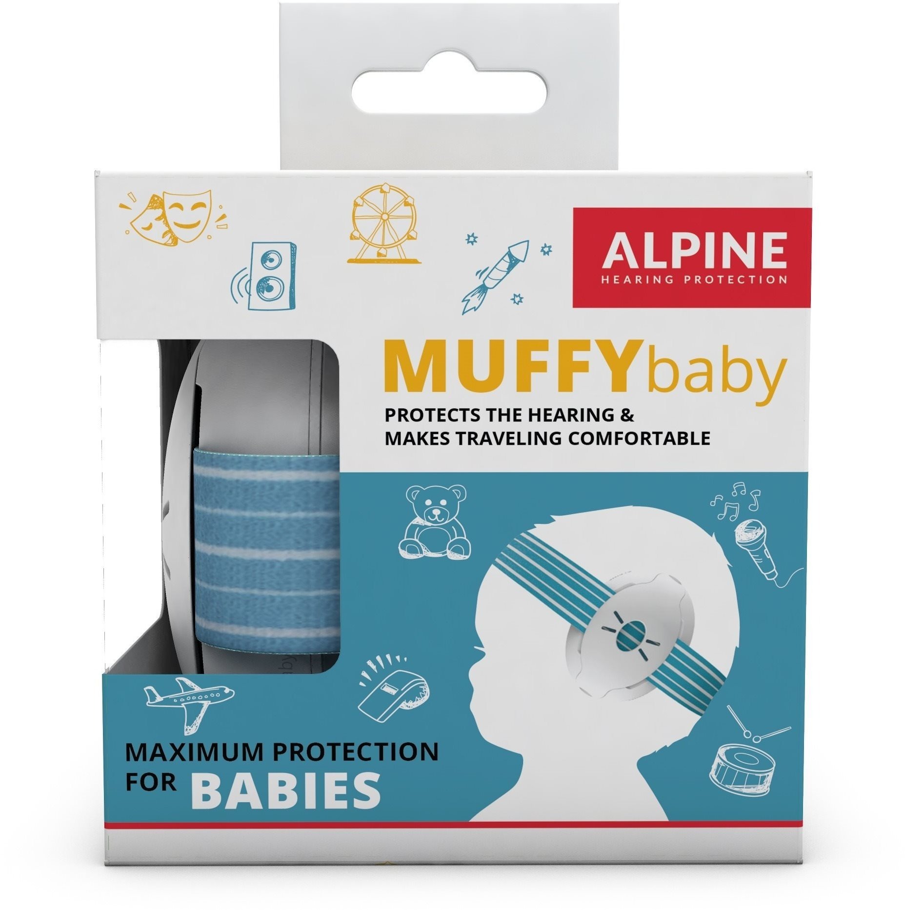 ALPINE Muffy Baby Detské izolačné slúchadlá – modré