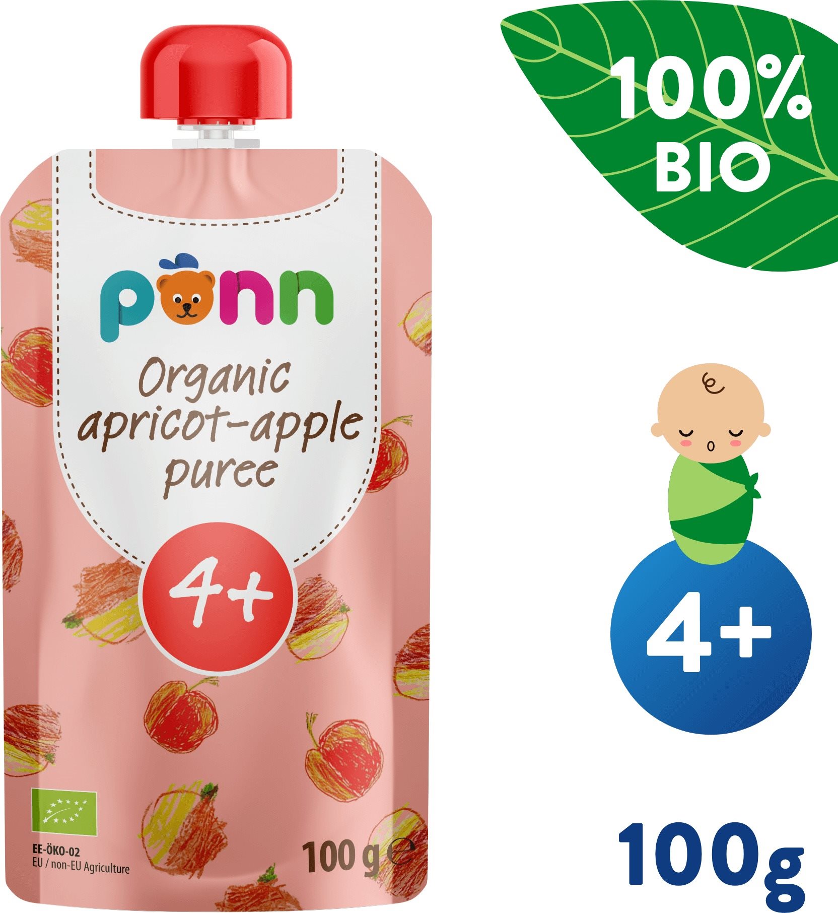 SALVEST Ponn BIO Marhuľa s jablkom (100 g)