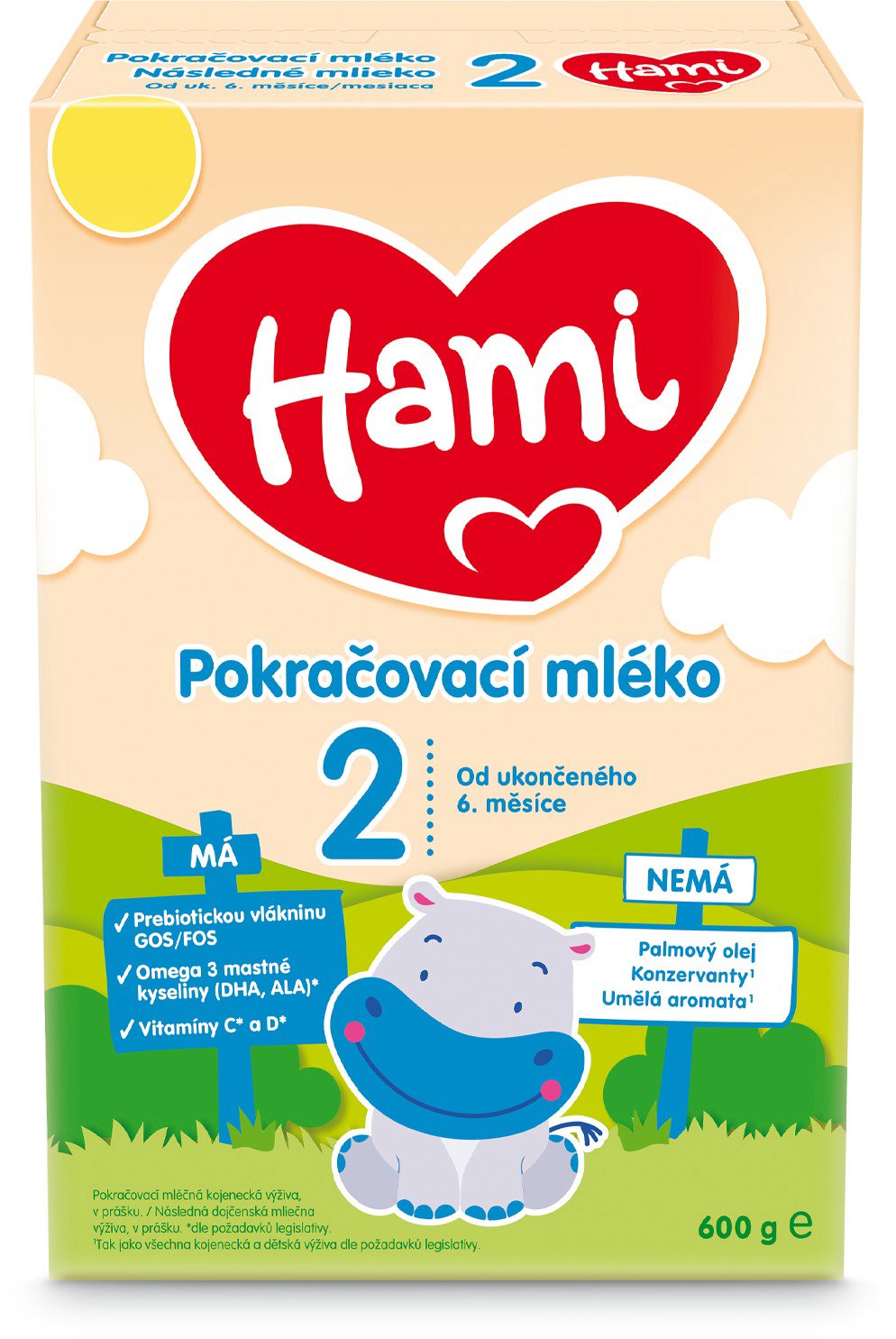 Hami 2 Pokračovacie dojčenské mlieko 6m+ 600 g
