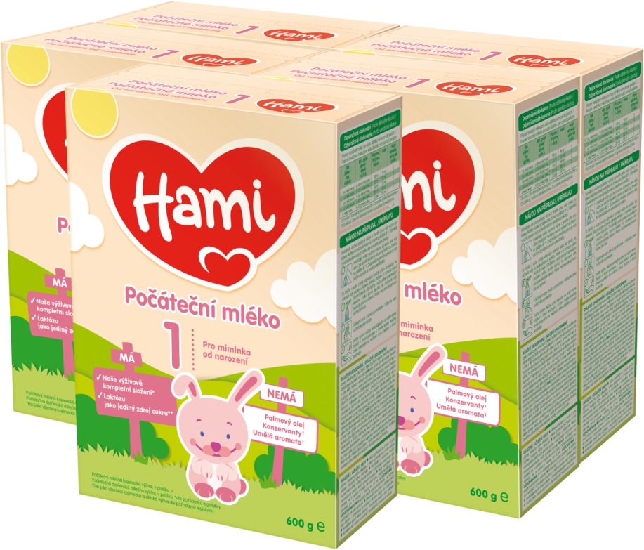 Hami 1 Počiatočné dojčenské mlieko 0 m+ (5× 600 g)