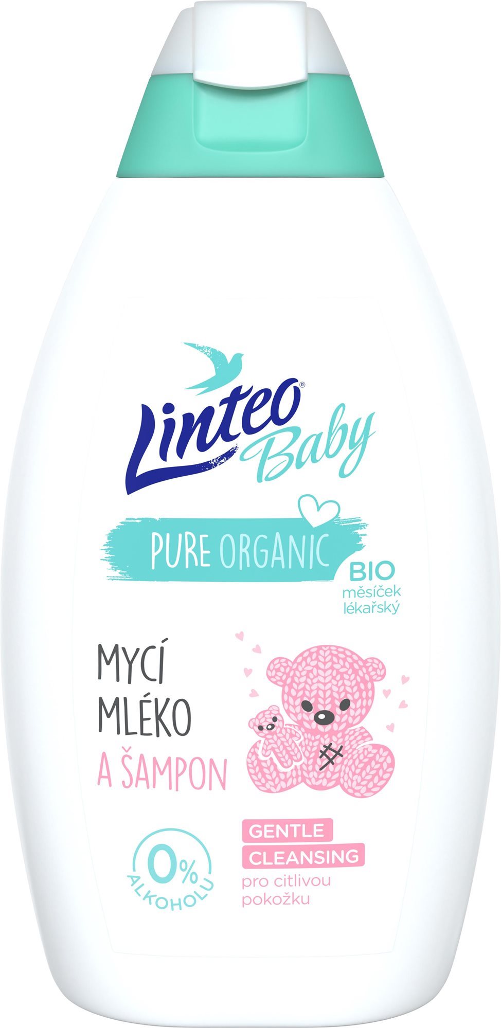LINTEO BABY Detské umývacie mlieko a šampón 425 ml