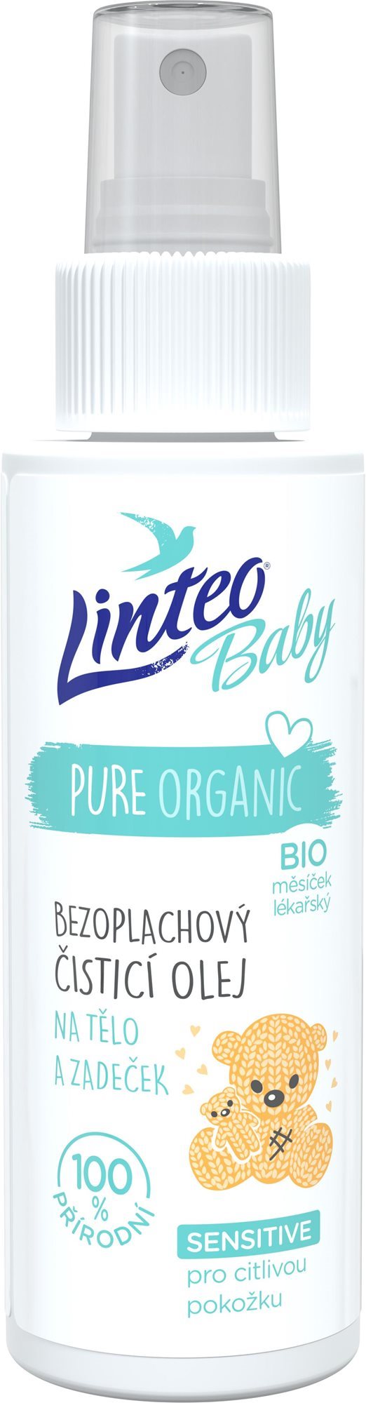 LINTEO BABY Detský čistiaci olej na telo a zadoček 100 ml