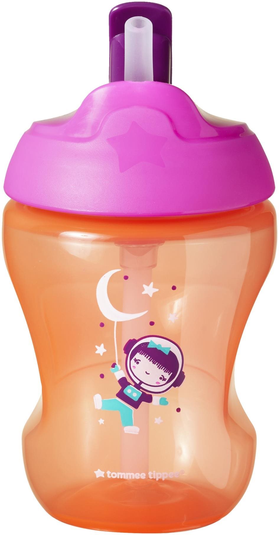 Tommee Tippee Straw Cup netečúci hrnček so slamkou 7 mes.+, Pink, 230 ml