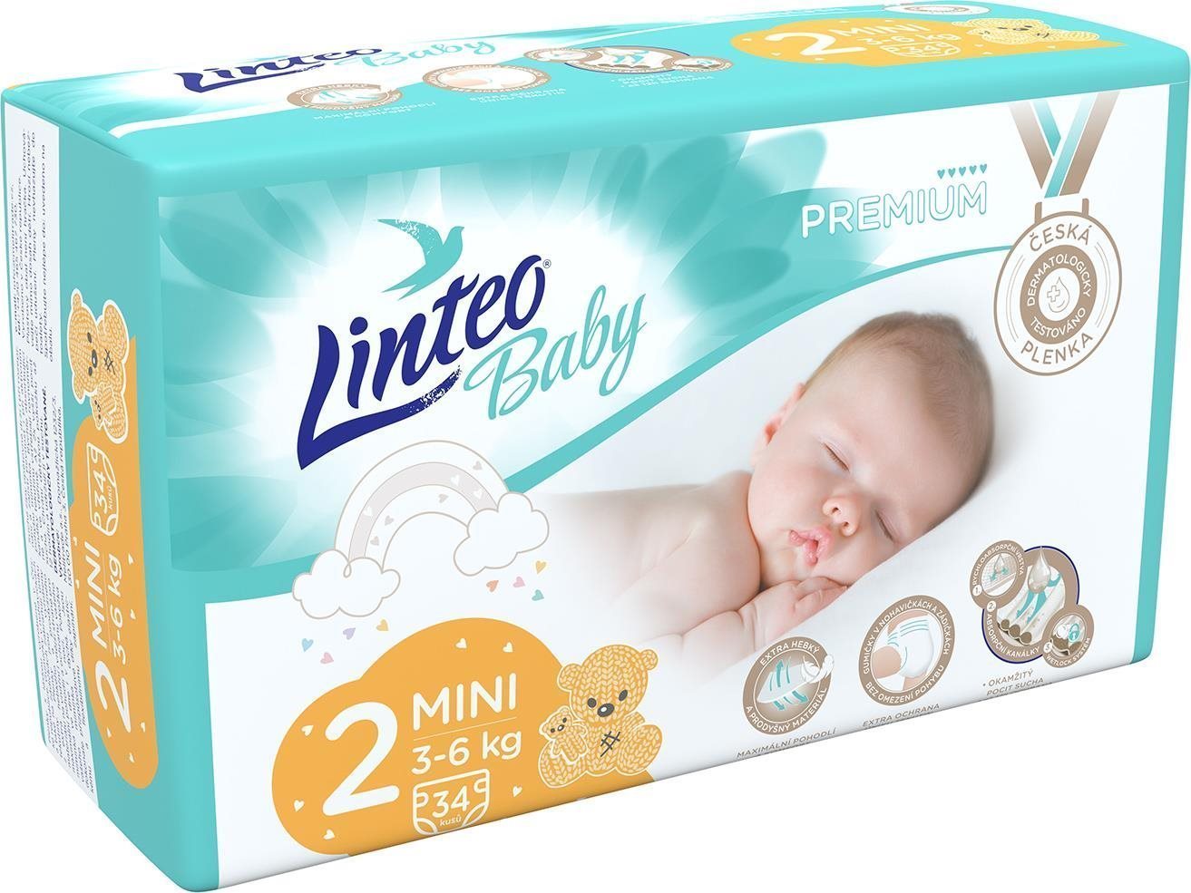 LINTEO Baby Prémium MINI (3 – 6 kg) 34 ks