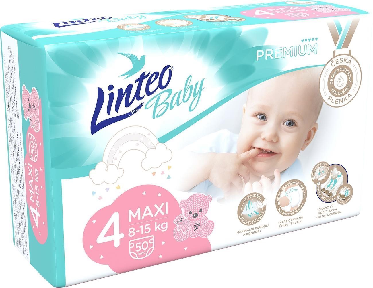 LINTEO Baby Prémium MAXI (8 – 15 kg) 50 ks