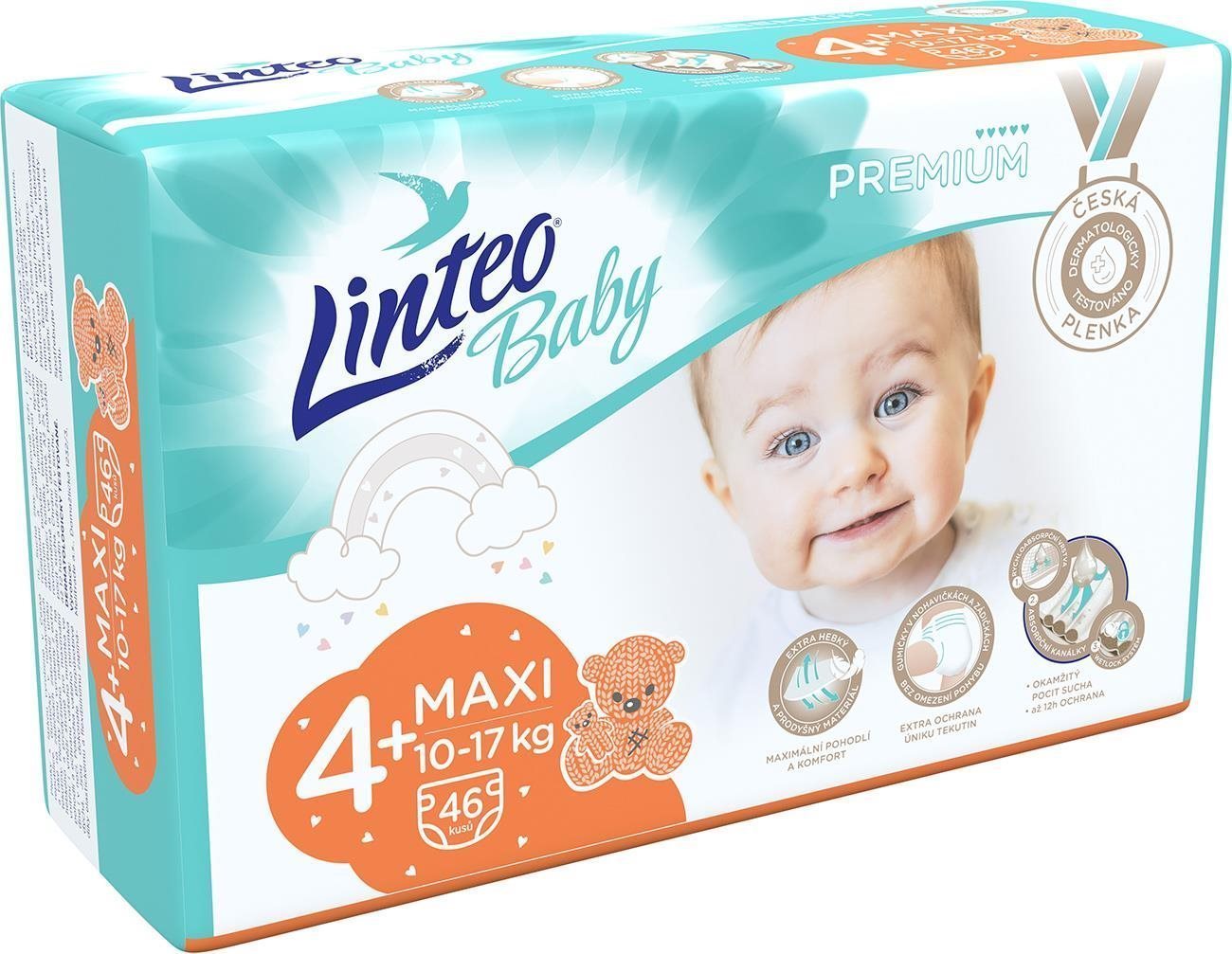 LINTEO Baby Prémium MAXI+ (10 – 17 kg) 46 ks