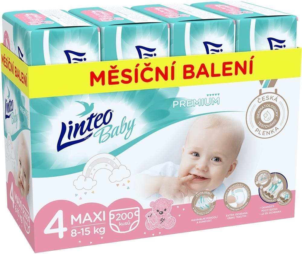 LINTEO Baby Prémium MAXI (8 – 15 kg) 200 ks