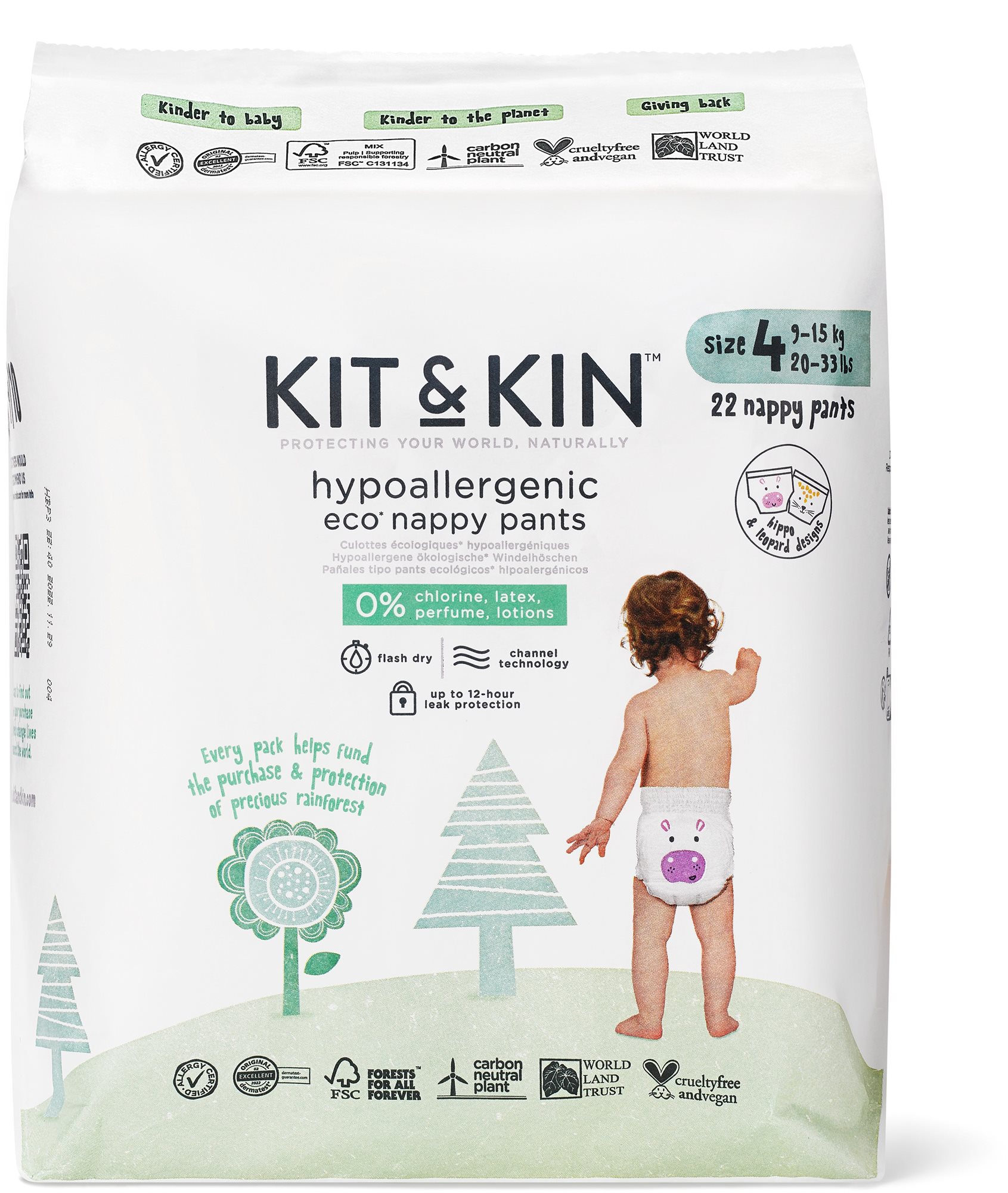 Kit & Kin Eko Nappy Pants Naturally Dry veľ. 4 (22 ks)