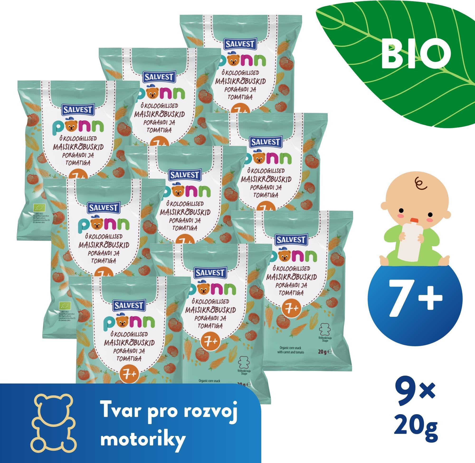 SALVEST Ponn BIO Rajčinové chrumky (9× 20 g)
