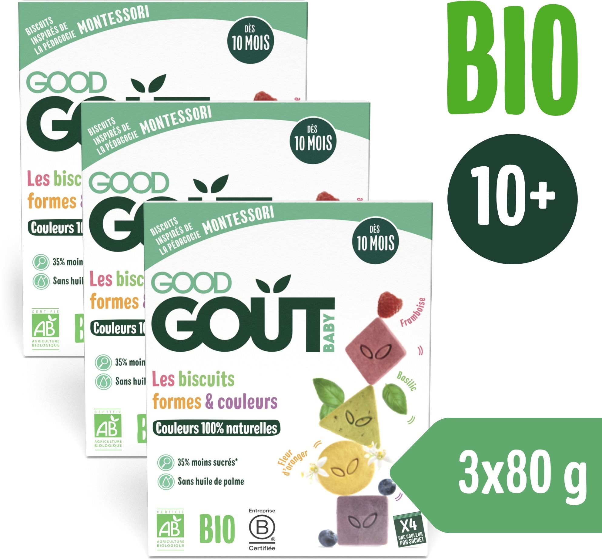 Good Gout BIO Sušienky farby & tvary (3× 80 g)