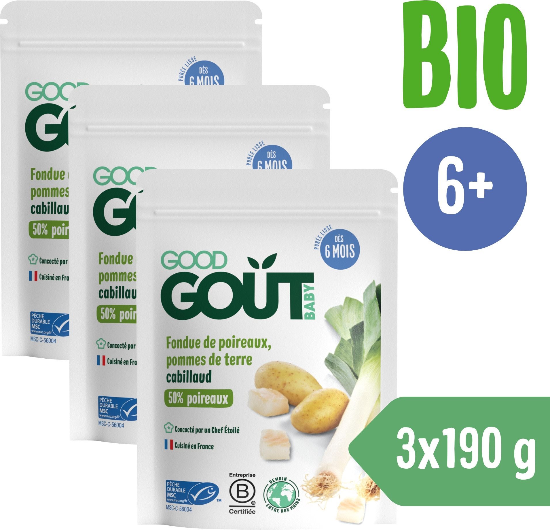 Good Gout BIO Pór so zemiačikom a treskou (3× 190 g)