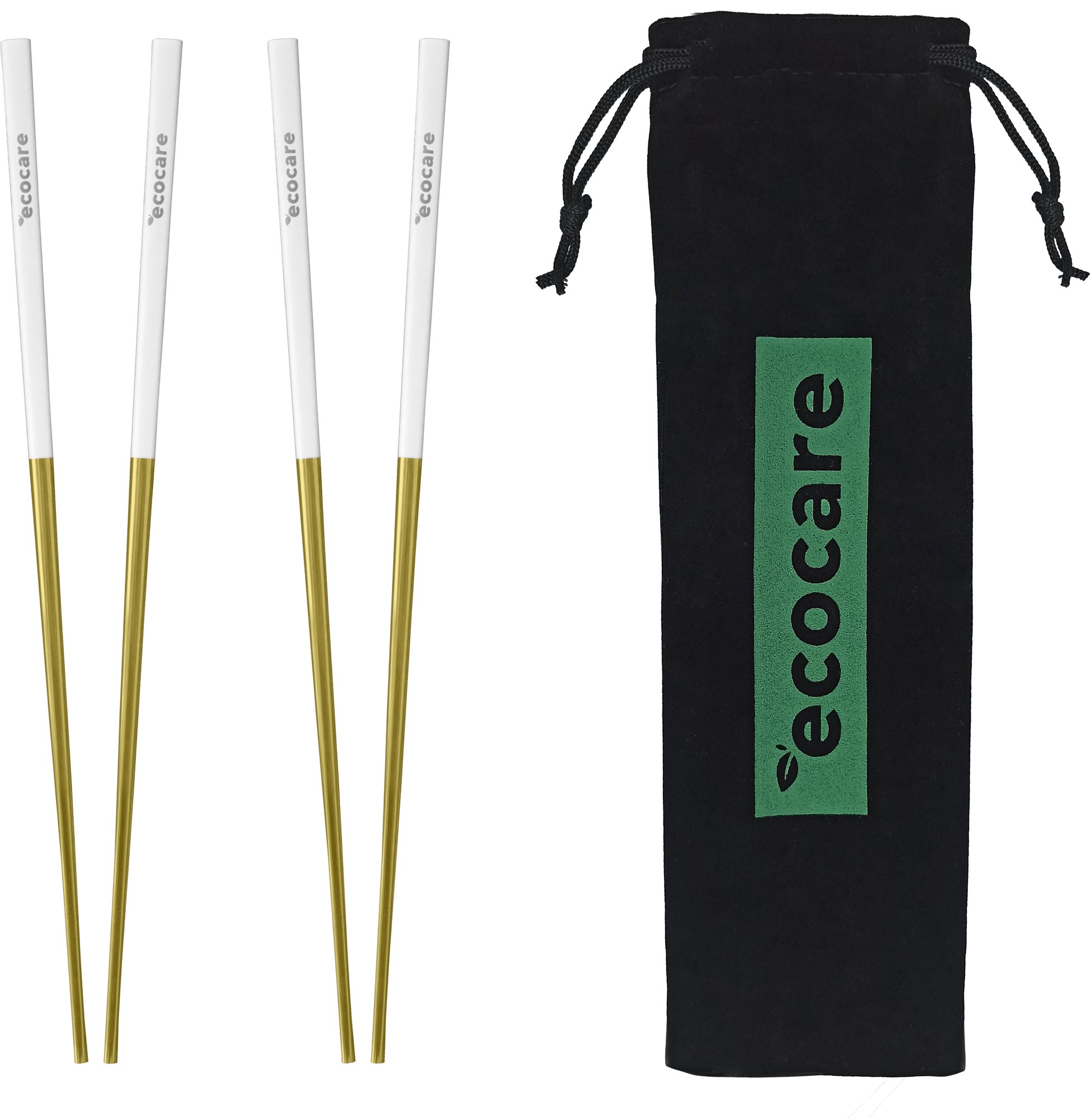 ECOCARE Kovové Sushi paličky s obalom Gold-White 4 ks