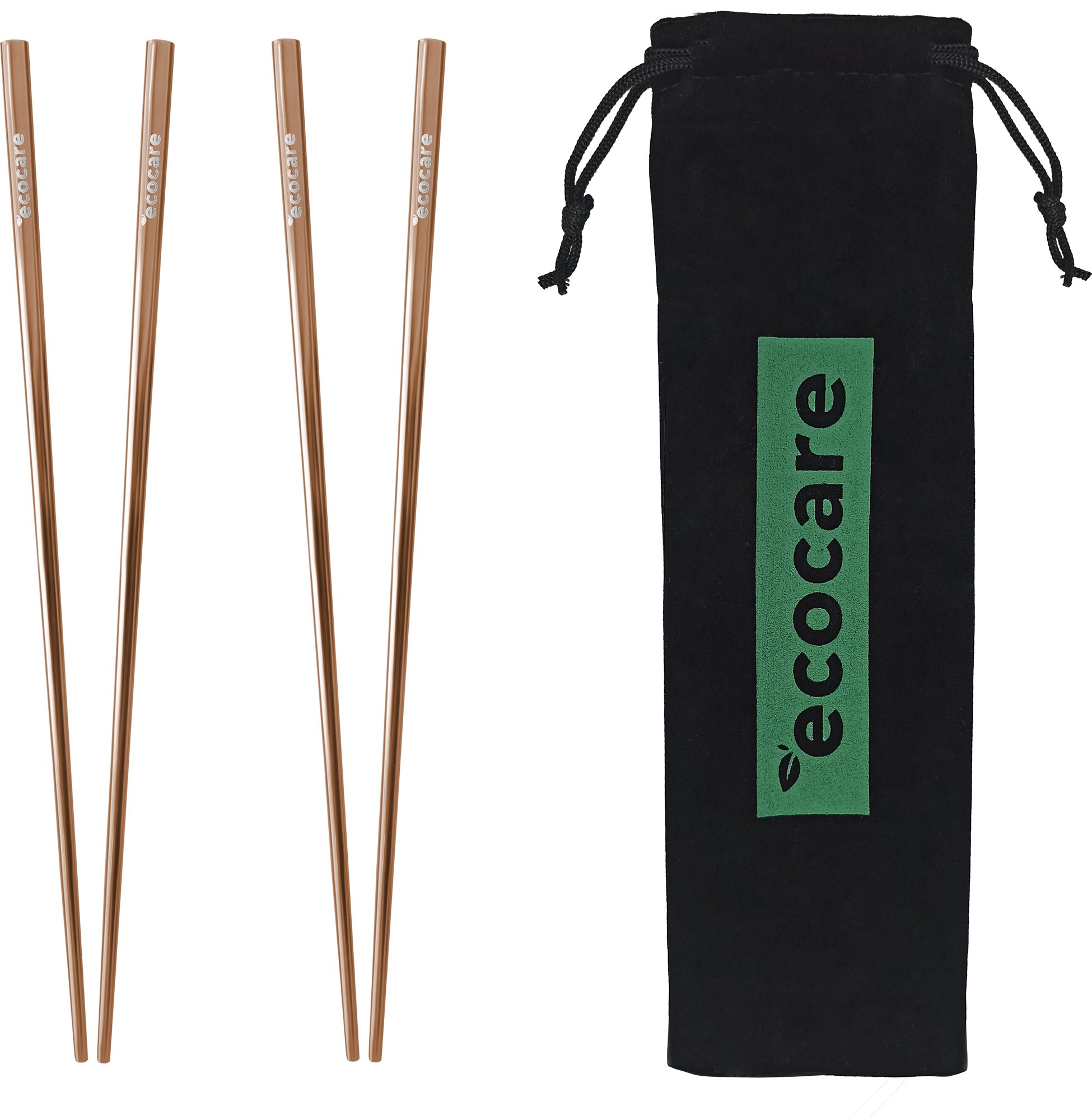 ECOCARE Kovové Sushi paličky s obalom Rose Gold 4 ks