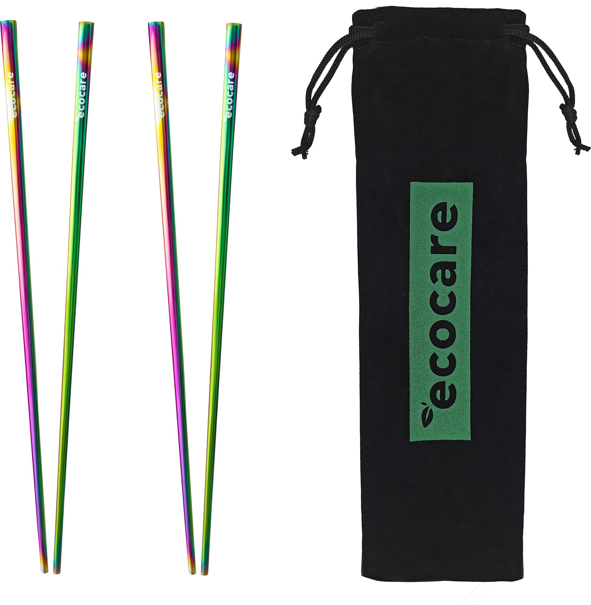 ECOCARE Kovové Sushi paličky s obalom Rainbow 4 ks