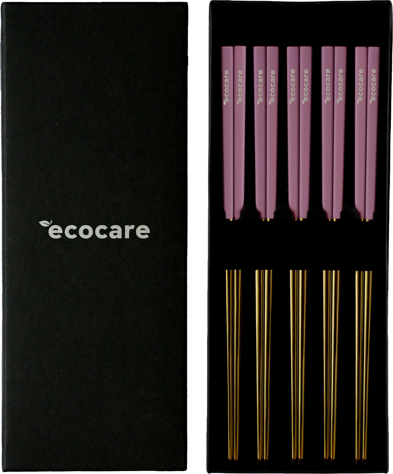 ECOCARE Kovové Sushi paličky Box Gold-Pink 10 ks