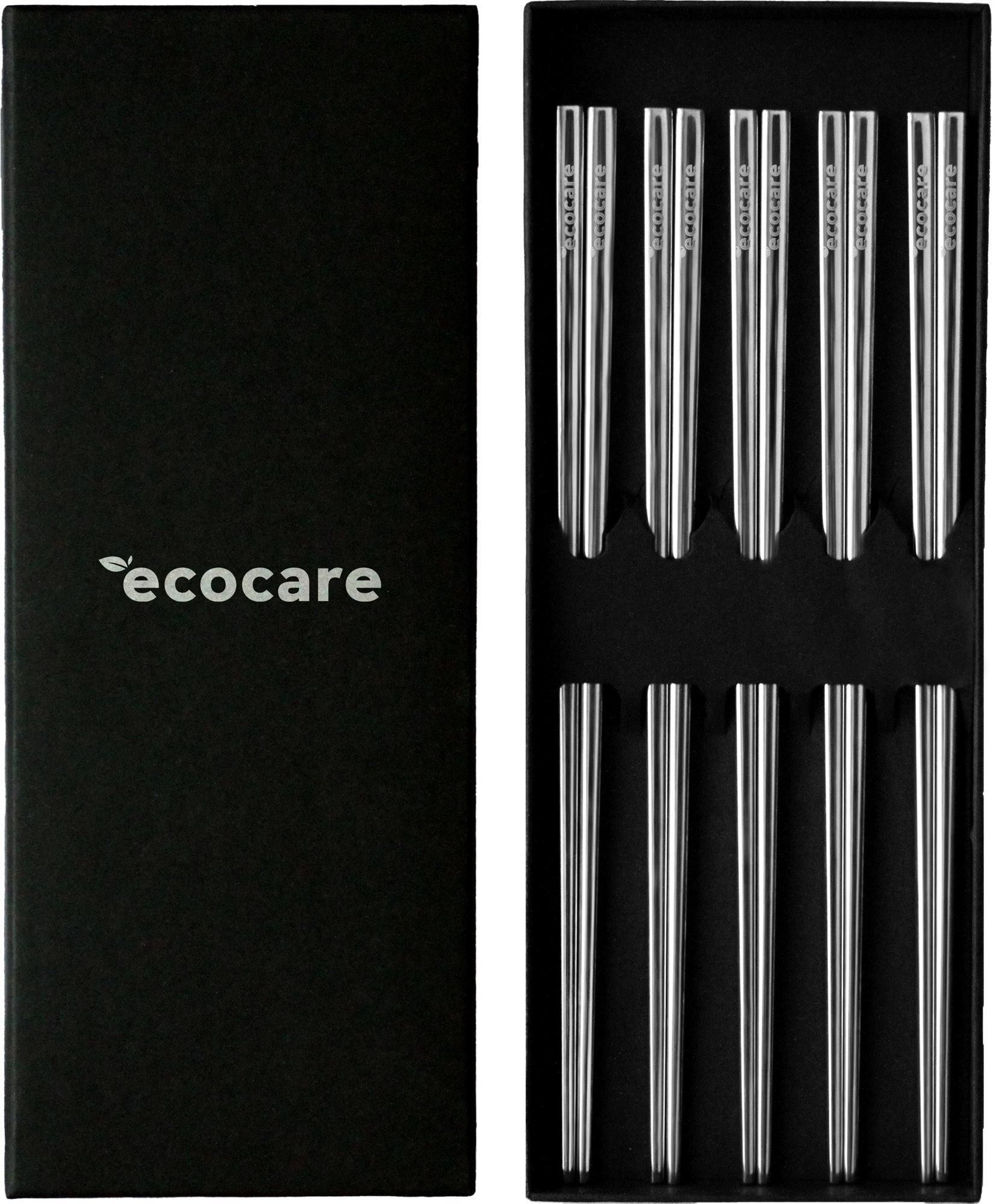 ECOCARE Kovové Sushi paličky Box Silver 10 ks