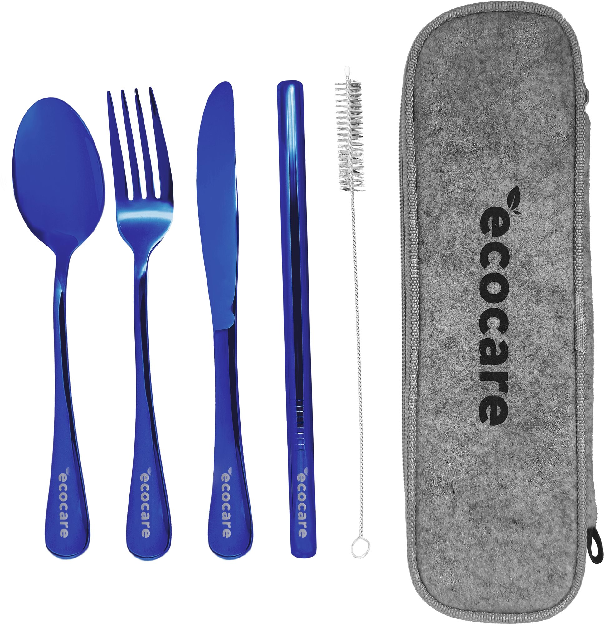ECOCARE Cestovná sada príborov s puzdrom Blue 4 ks